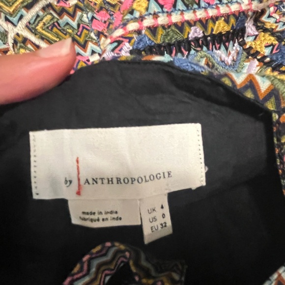 Size 0 US multi coloured embroidered dress Anthropologie - Picture 5 of 5
